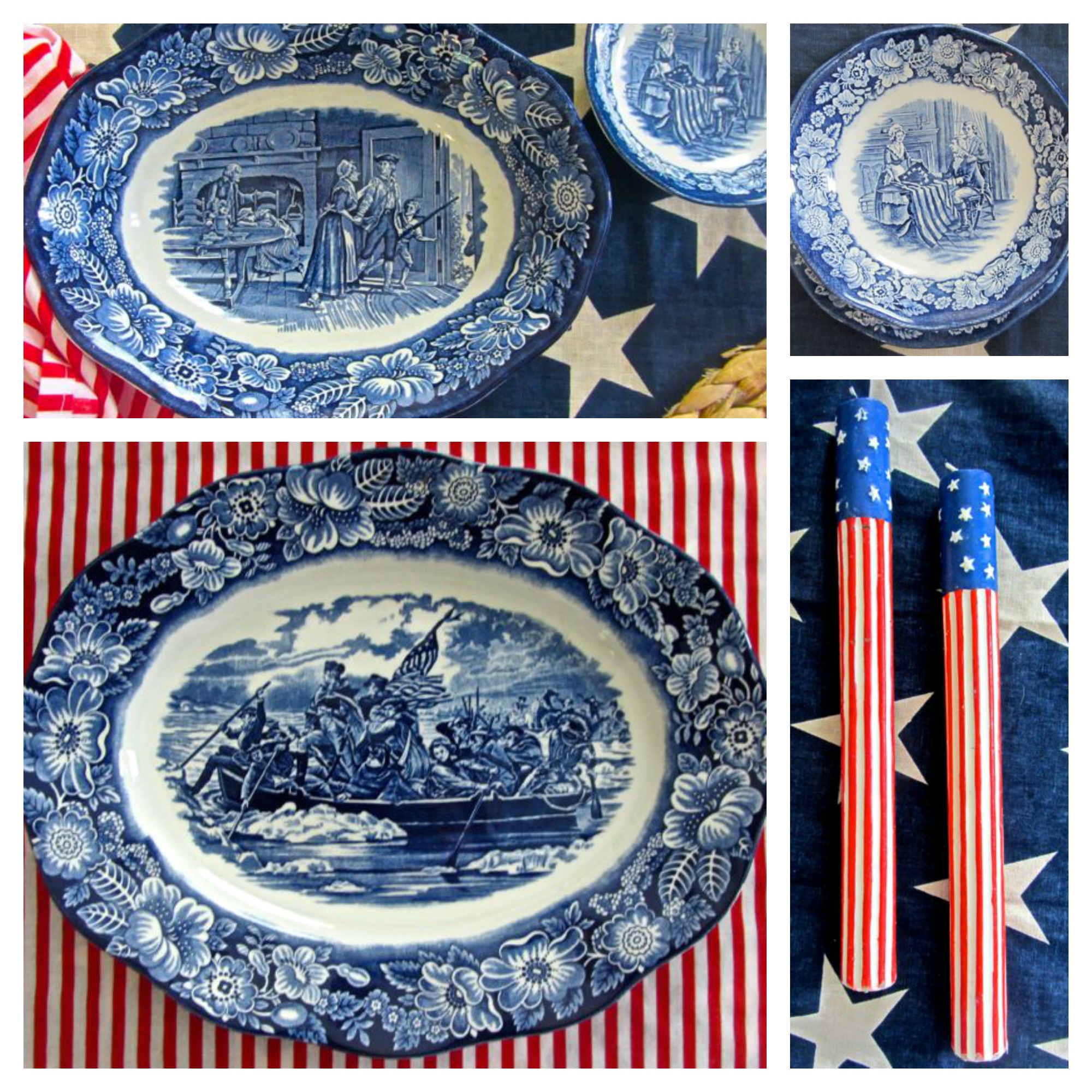 liberty blue dishware, Fairhope AL, patriotic dishes