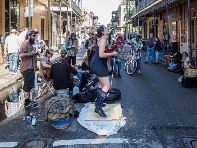 Street performers in the French Quarter in New Orleans.