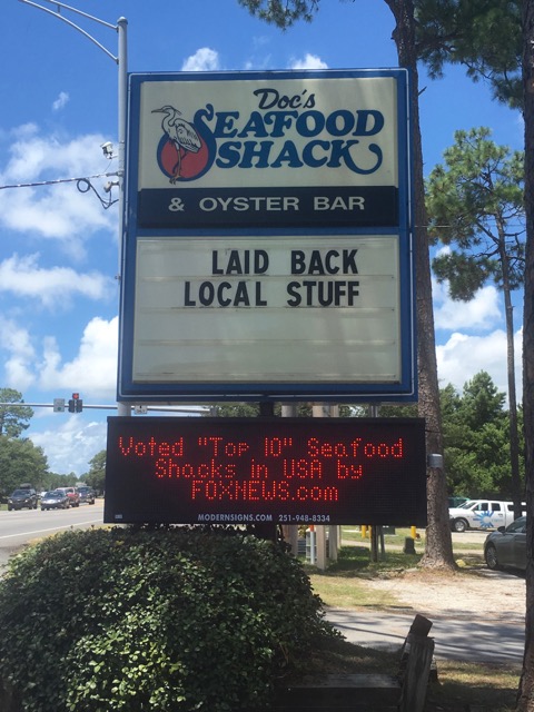 Orange Beach Alabama, Leslie Anne Tarabella - blog Doc's Seafood Shack