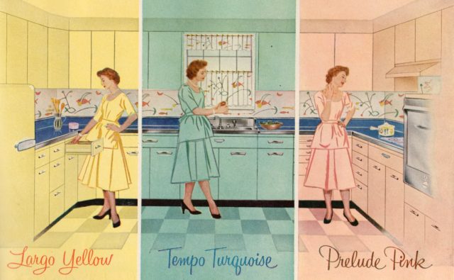 Colors bring back memories of the kitchens we loved. - by Leslie Anne Tarabella